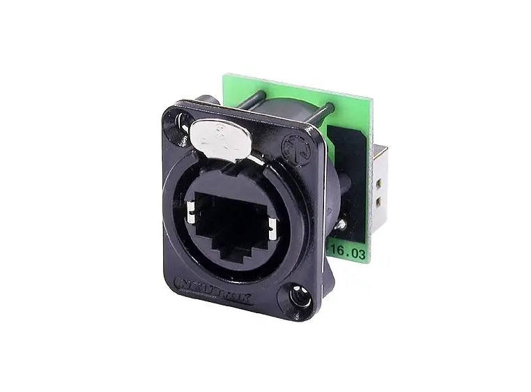 Neutrik RJ45 ch D gjennomf. sort 